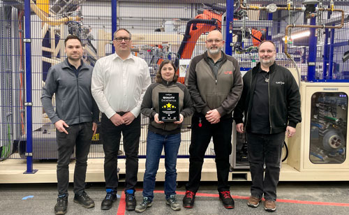 Christian Gaßner (Plant Manager), Holger Hupperich (Head of QM),  Stephanie  Hill, Martin Molter, Reimund Funk (CAQ AG)