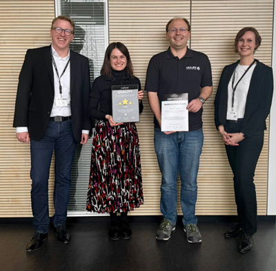 Lars Conrad (Sales Manager, CAQ AG), Franziska Ederer (CAQ Admin, Müller Präzision), Andreas Pfaffl (Deputy Head of QM , Müller Präzision), Janine Lietz (Product Marketing Manager, CAQ AG)
