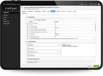 Initial sample inspection report in the ISIR software EMP.Net