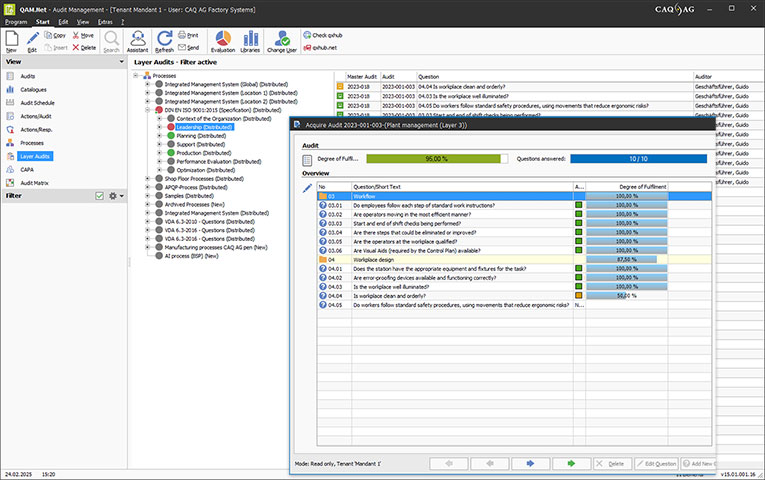 Layered Process Audit in QAM.Net